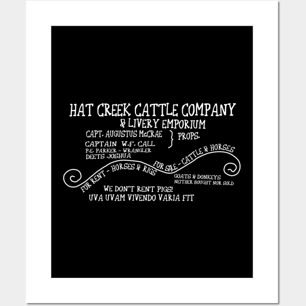 Hat Creek Cattle Company Livery Emporium Wall Art by AwesomeTshirts
